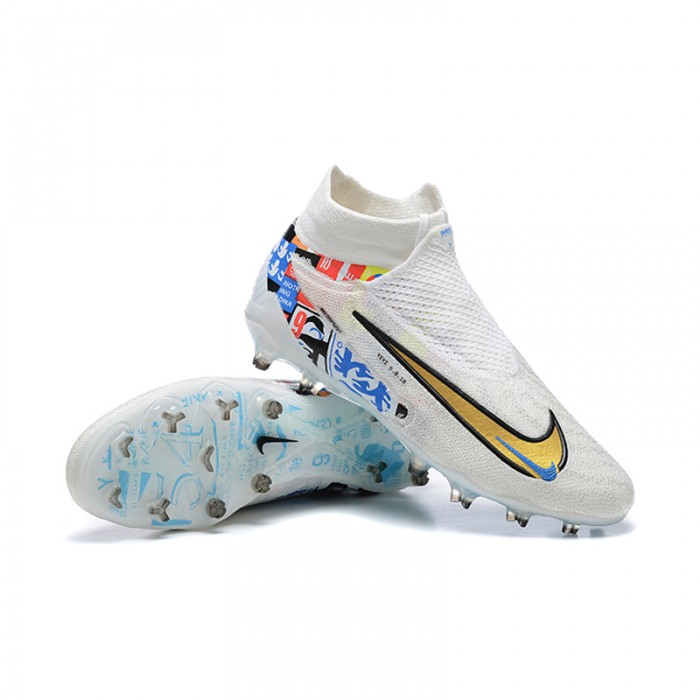 Phantom GX Elite FG High Soccer Shoes-White/Gold-6266385