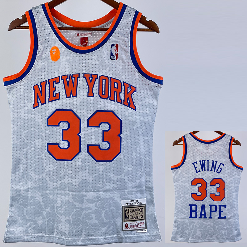2023 Knicks & BAPE #33 White Top Quality Hot Pr...