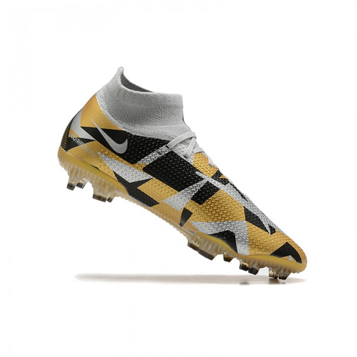 Phantom GT2 Dynamic Fit Elite FG High Soccer Shoes-Grey/Gold-1933201
