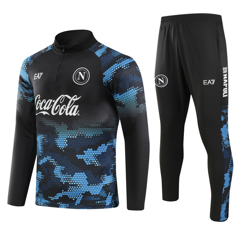 24-25 Napoli Blue Black Half Pull Tracksuit (半拉链)