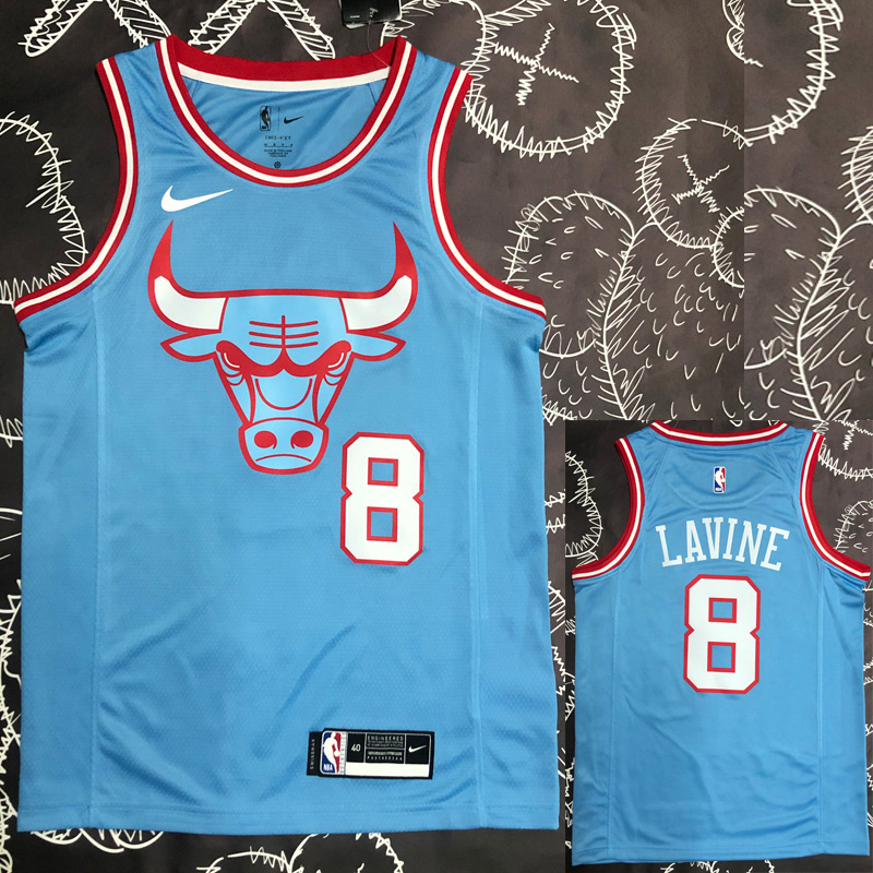 BULLS LAVINE #8 Blue Top Quality Hot Pressing N...