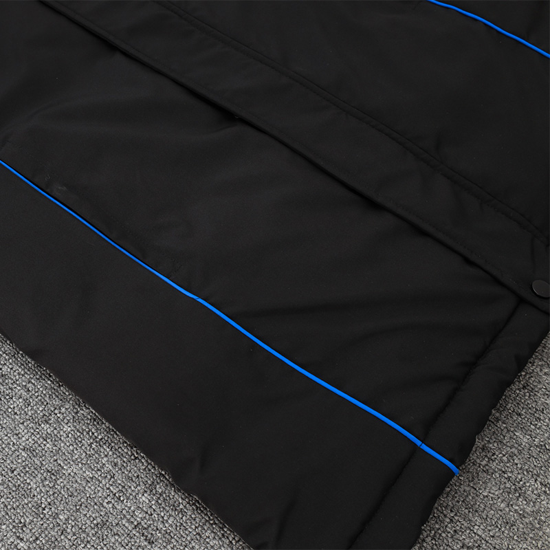 24-25 Germany Black Hooded Windbreaker Fabric Cotton Coat #G201