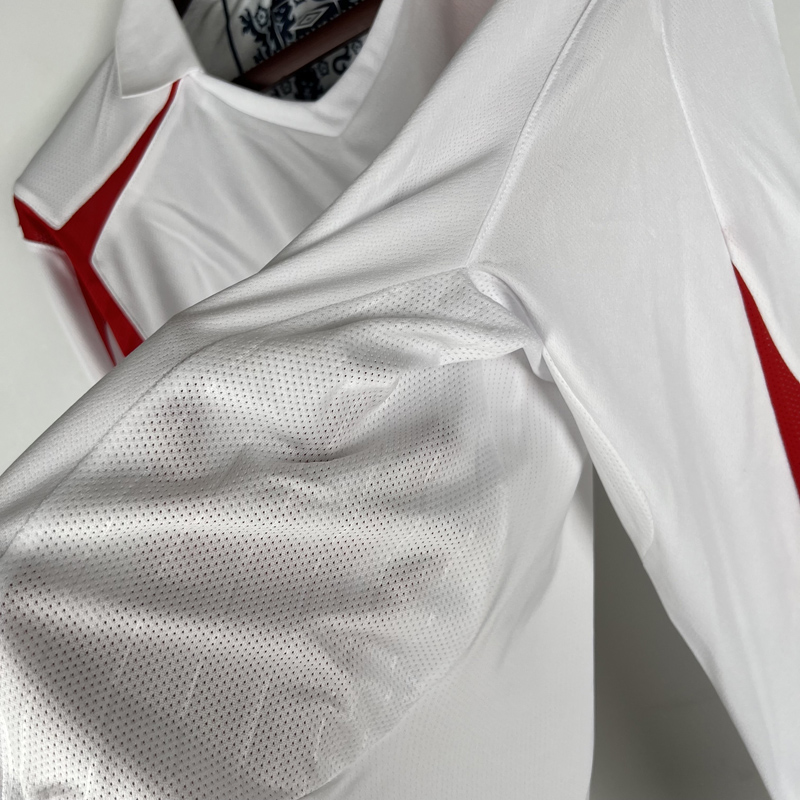 2006 England Home Retro Long Sleeve Soccer Jers...