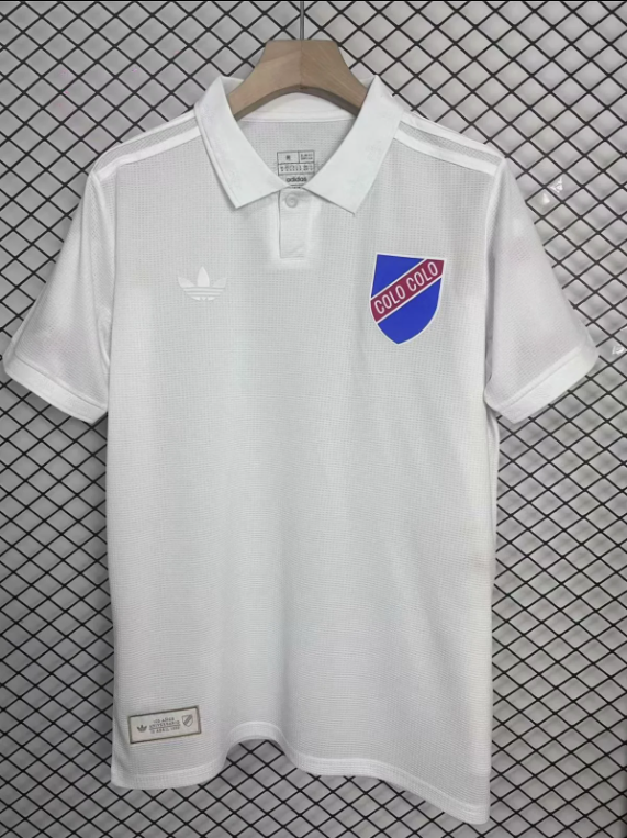 25-26 Colo-Colo 100th Anniversary White Fans Soccer Jersey *蓝队标