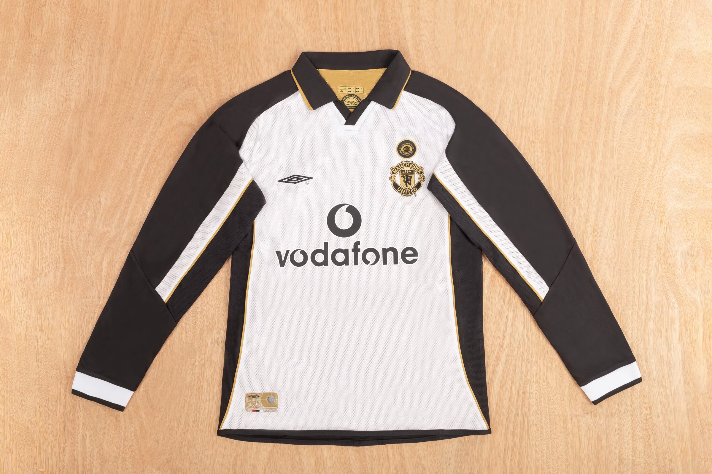 2001-2002 Man Utd 100th Anniversary Double Sided Long Sleeve Retro Soccer Jersey *双面长袖