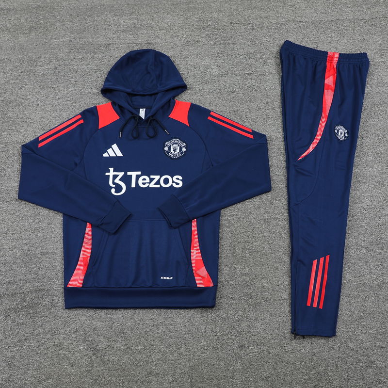 24-25 ManUtd Royal blue Hoodie Tracksuit (卫衣套装)