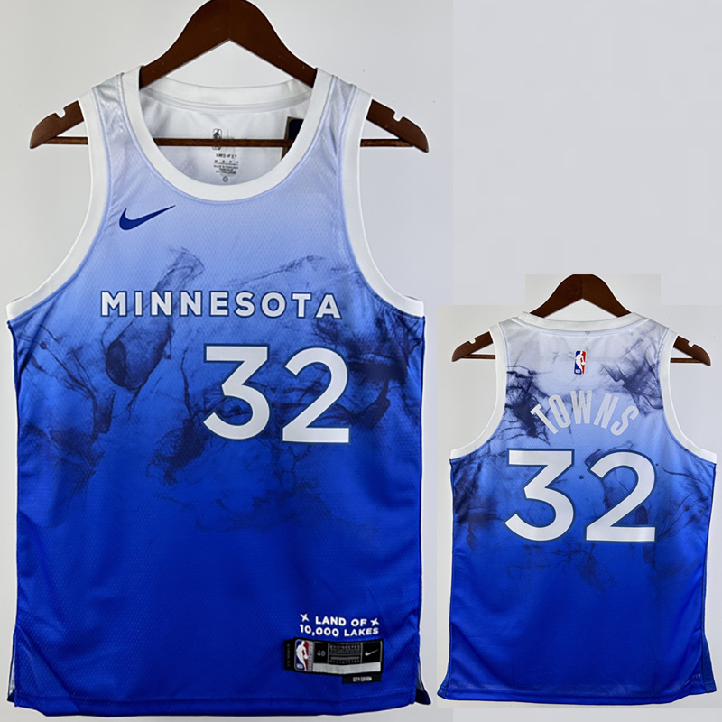 23-24 Timberwolves TOWNS #32 Blue City Edition ...
