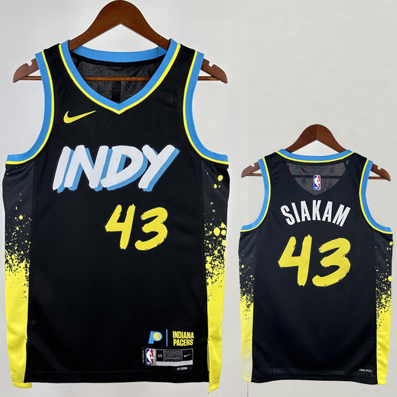 23-24 Indiana Pacers SIAKAM #43 Black City Edit...