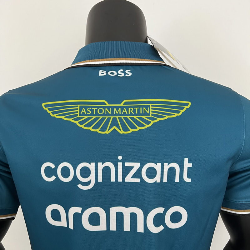 2023 F1 Aston Martin Polo Green Racing Suit(有领)