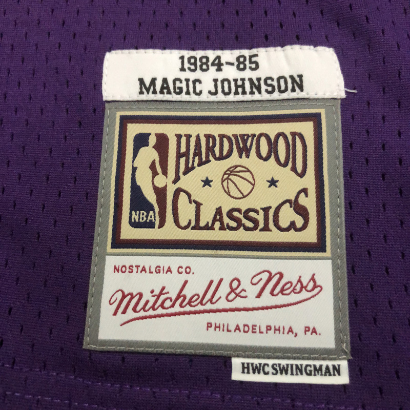 1984-85 LAKERS JOHNSON #32 Purple Retro Top Qua...