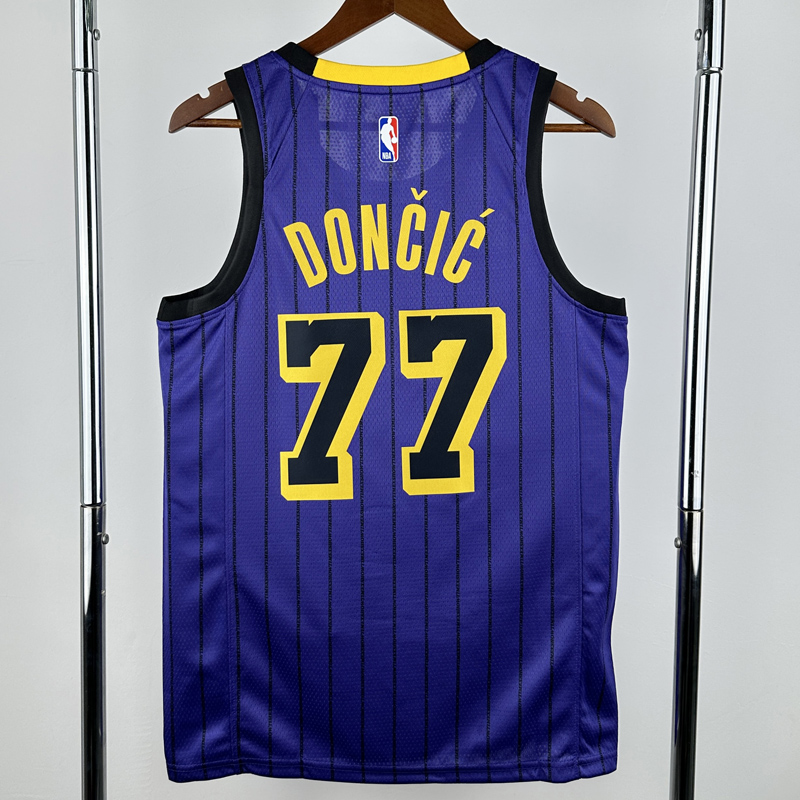 20-21 Lakers DONCIC #77 Purple Top Quality Hot Pressing NBA Jersey(圆领)