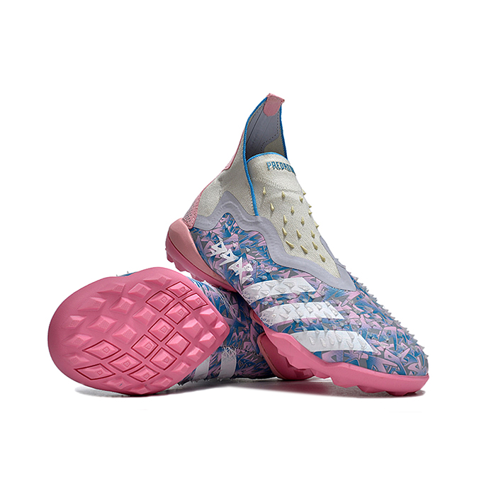 PREDATOR FREAK .1 TF High Soccer Shoes-Gray/Pink-9105912