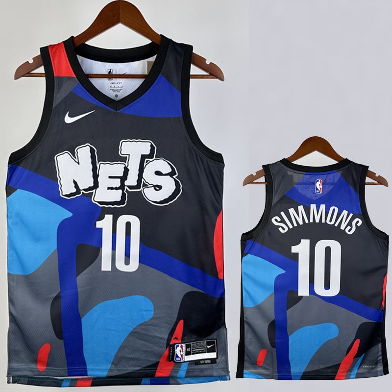 23-24 NETS SIMMONS #10 Blue Black City Edition ...