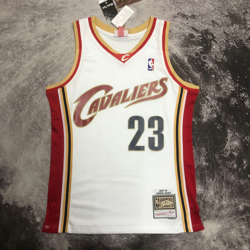 2003-04 Cleveland Cavaliers JAMES #23 White Ret...