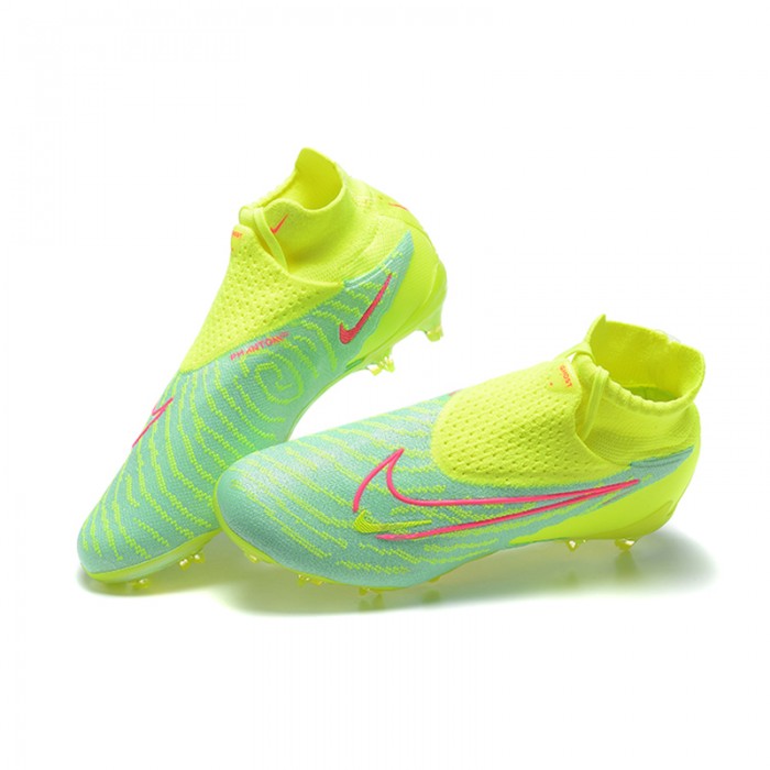 Phantom GX Elite FG High Soccer Shoes-Light Green/Blue-2450186