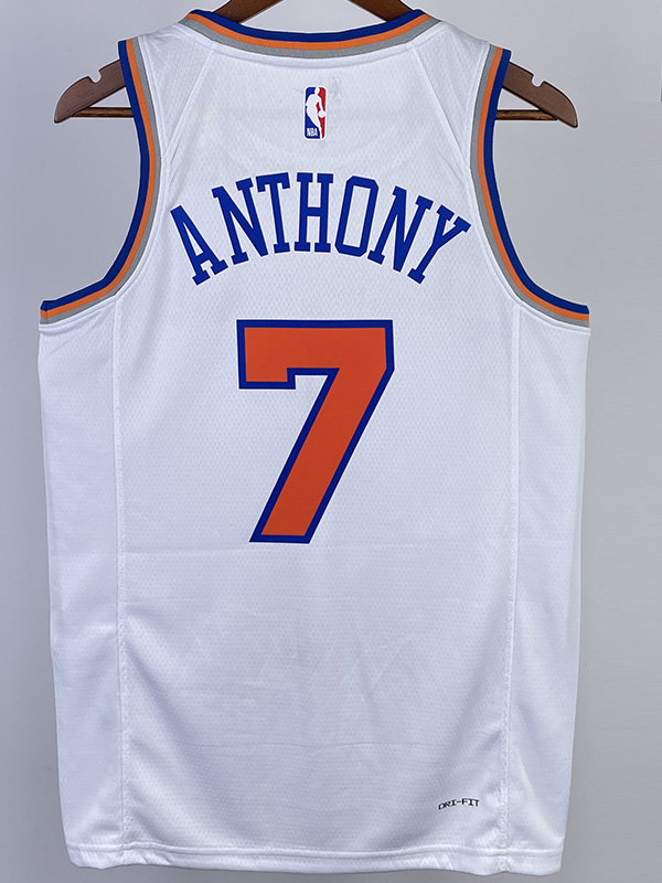 22-23 KNICKS ANTHONY #7 White Top Quality Hot P...