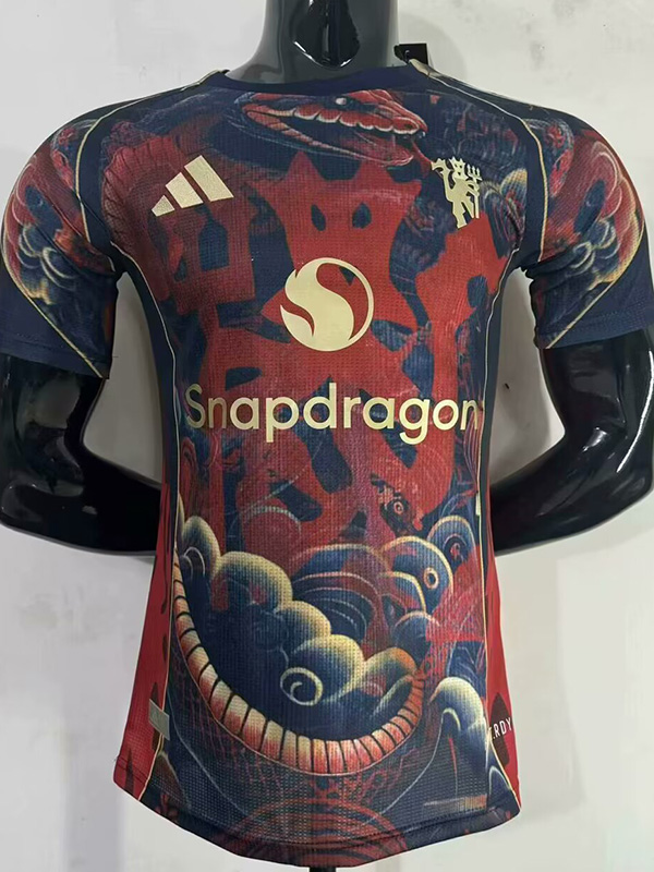 25-26 Man Utd Red Black Player Version Training shirts