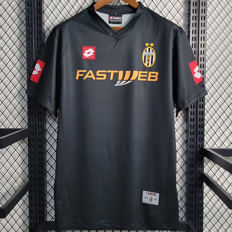 2001-2002 JUV Away Black Retro Soccer Jersey