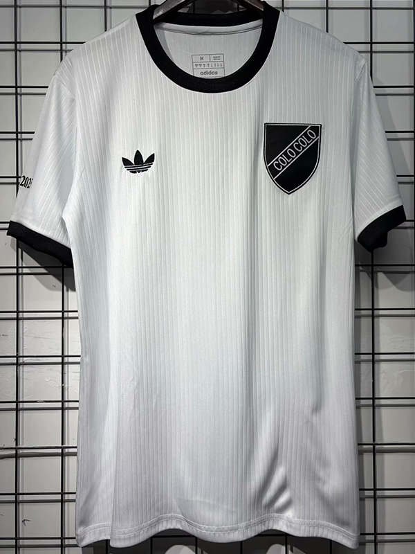 25-26 Colo-Colo 100th Anniversary White Fans Soccer Jersey *黑队标