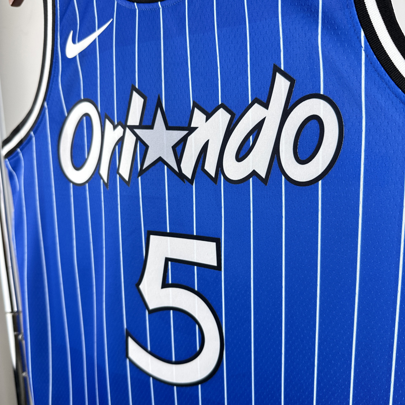2018-2019 Magic BANCHERO #5 Blue Retro Top Quality Hot Pressing NBA Jersey (条纹)