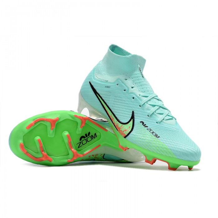 Air Zoom Mercurial Superfly IX Elite FG High Soccer Shoes-Blue/Green-4756463