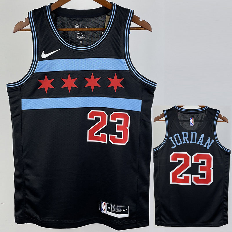 2019 BULLS JORDAN #23 Black City Edition Top Qu...