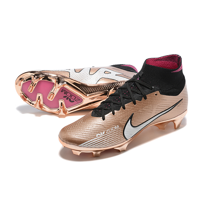 Air Zoom Mercurial Superfly IX Elite FG High Soccer Shoes-Rose Gold/Black-9094906