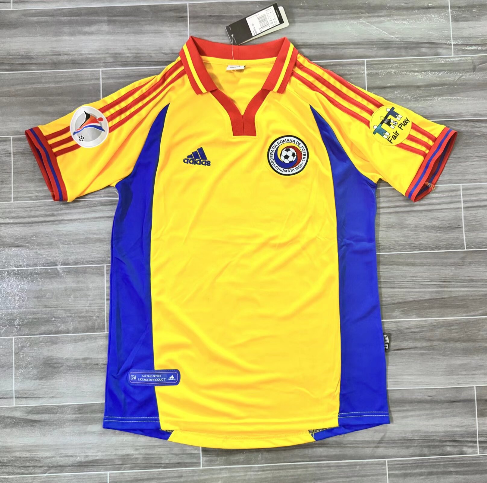 2000 Romania Yellow Retro Soccer Jersey