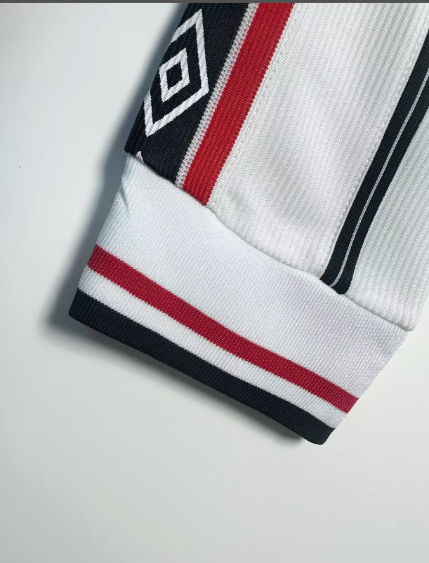 1998 Man Utd White Long Sleeve Retro Soccer Jersey (长袖)