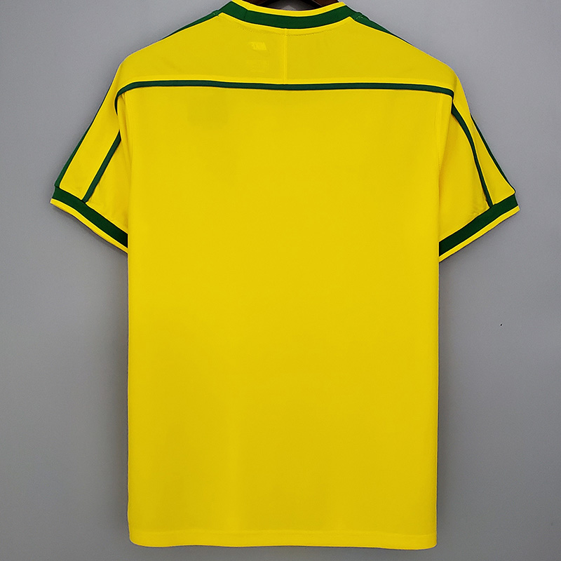 1998 Brazil Home Retro Soccer Jersey(亲笔签名 号码)
