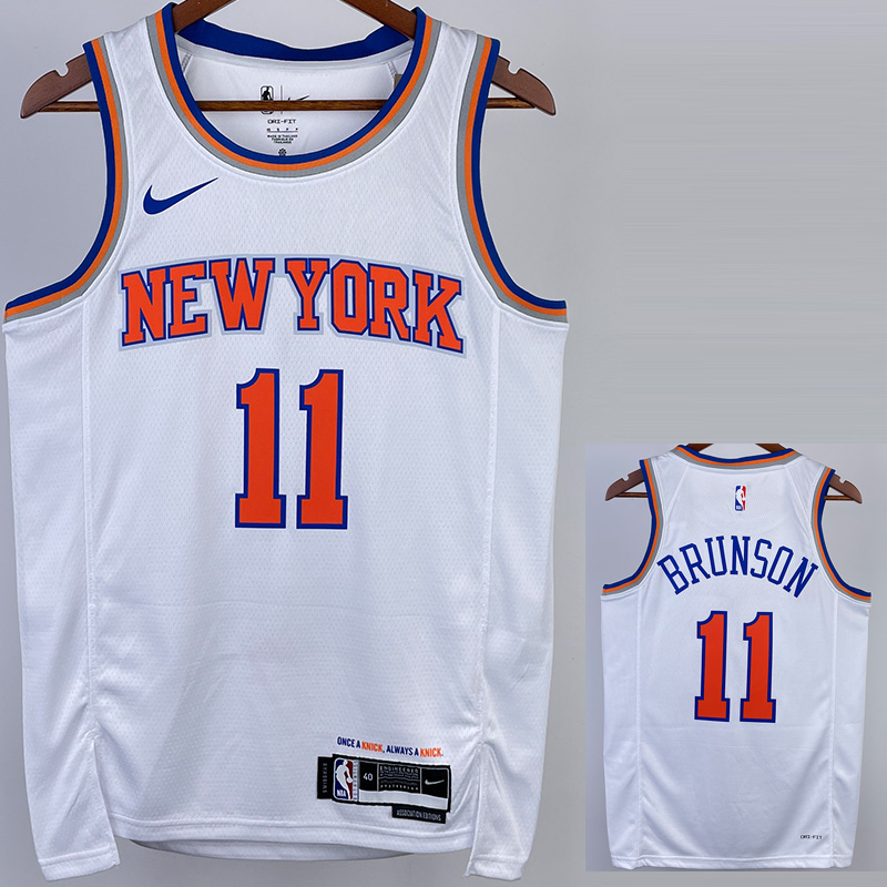22-23 KNICKS BRUNSON #11 White Top Quality Hot ...