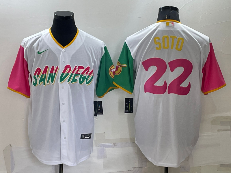 2022 Men's San Diego Padres Soto 22 white MLB Jersey