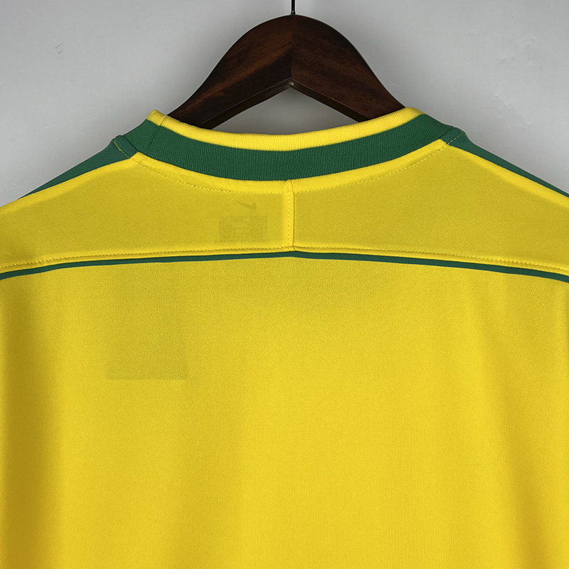 1998 Brazil Home Long Sleeve Retro Soccer Jerse...