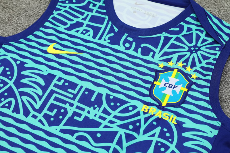 24-25 Brazil Fancy blue Tank top and shorts suit