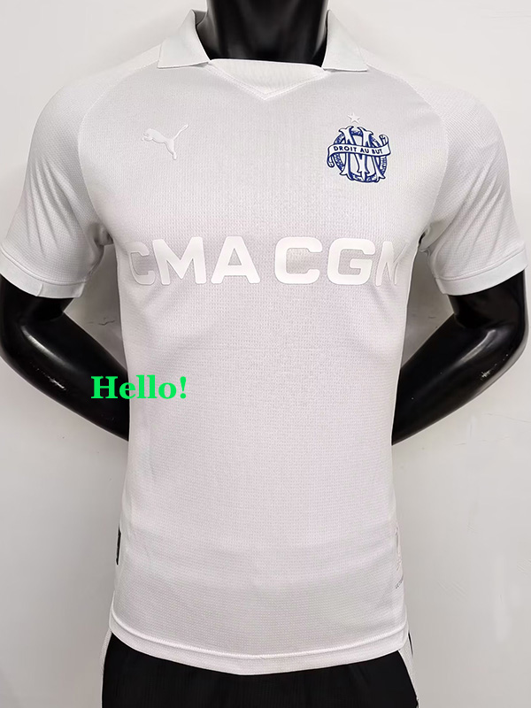 24-25 Marseille White 125th Anniversary Player Version Soccer Jersey