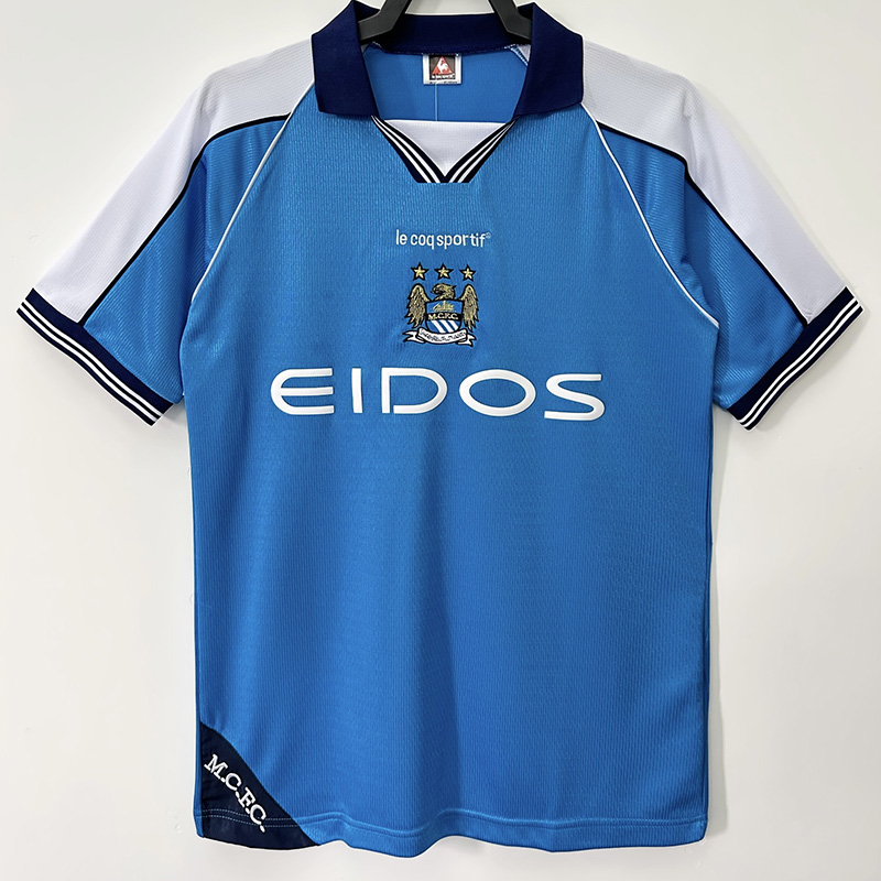 1999-2000 Man City Home Retro Soccer Jersey