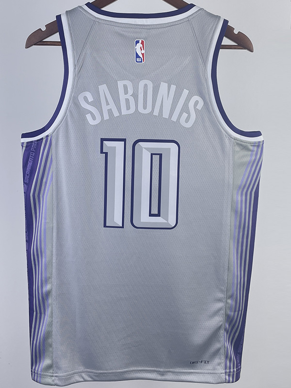 22-23 Kings SABONIS #10 Grey City Edition Top Q...