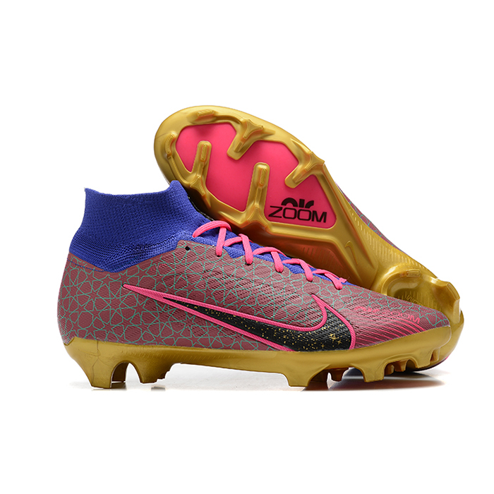 Air Zoom Mercurial Superfly IX Elite FG Lucent Pack High Soccer Shoes-Wine Red/Blue-4445000