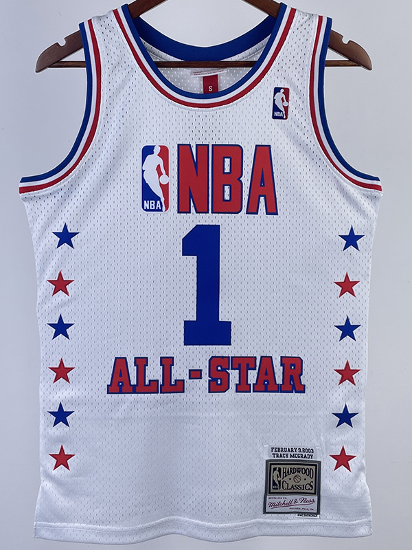 ALL-STAR McGRADY #1 White Top Quality Hot Press...