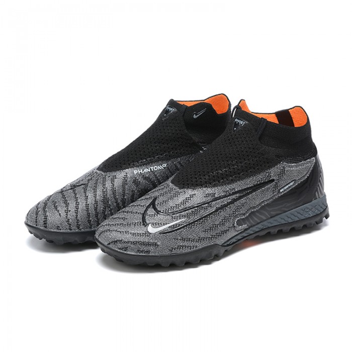 Phantom GX Elite DF Link TF High Soccer Shoes-Gray/Black-7616646