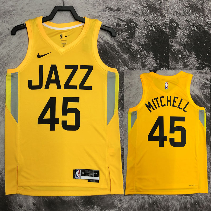 22-23 JAZZ MITCHELL #45 Yellow Top Quality Hot ...
