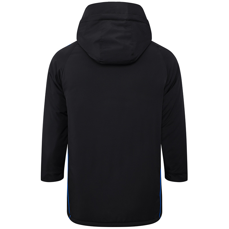 24-25 Italy Black Hooded Windbreaker Fabric Cotton Coat #G224