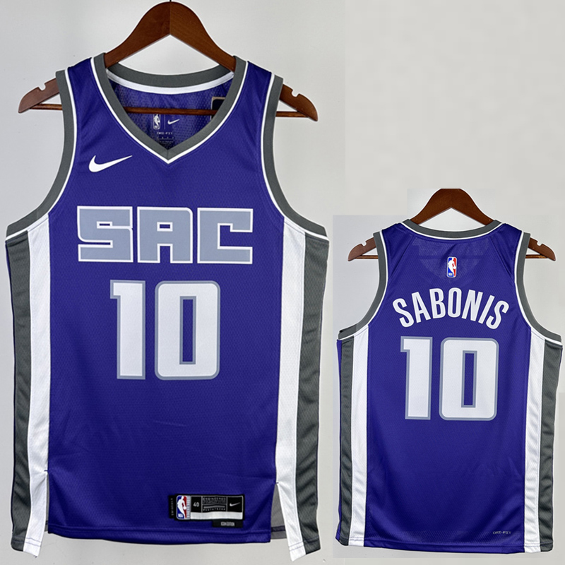 22-23 KINGS SABONIS #10 Purple Away Top Quality...