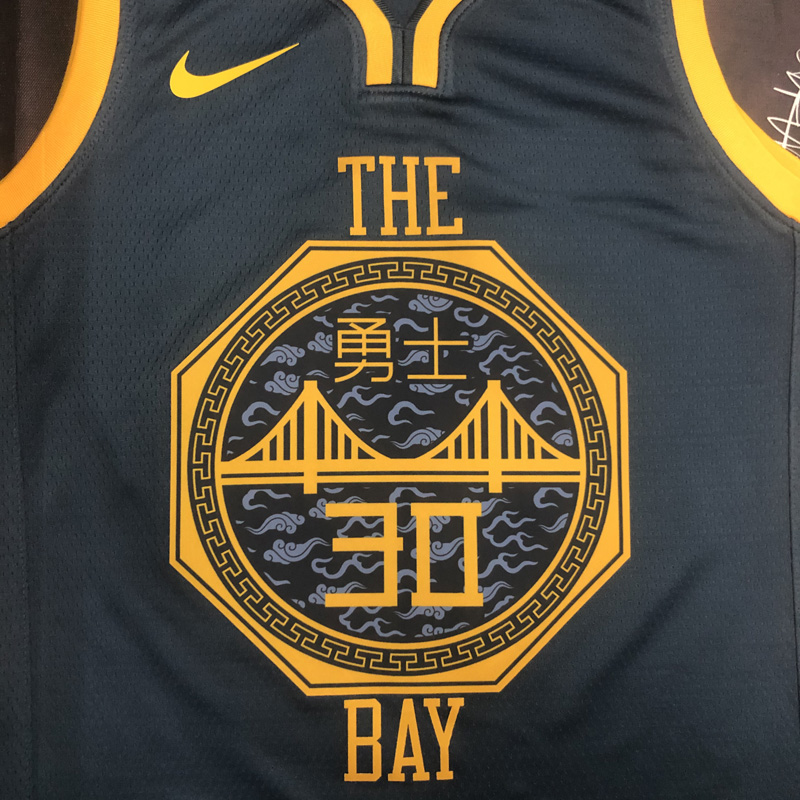 2018 WARRIORS CURRY #30 Black Gray Top Quality ...