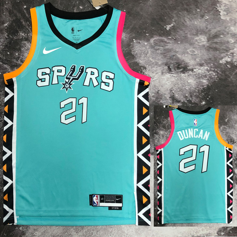 22-23 Sa Spurs DUNCAN #21 Blue City Edition Top...
