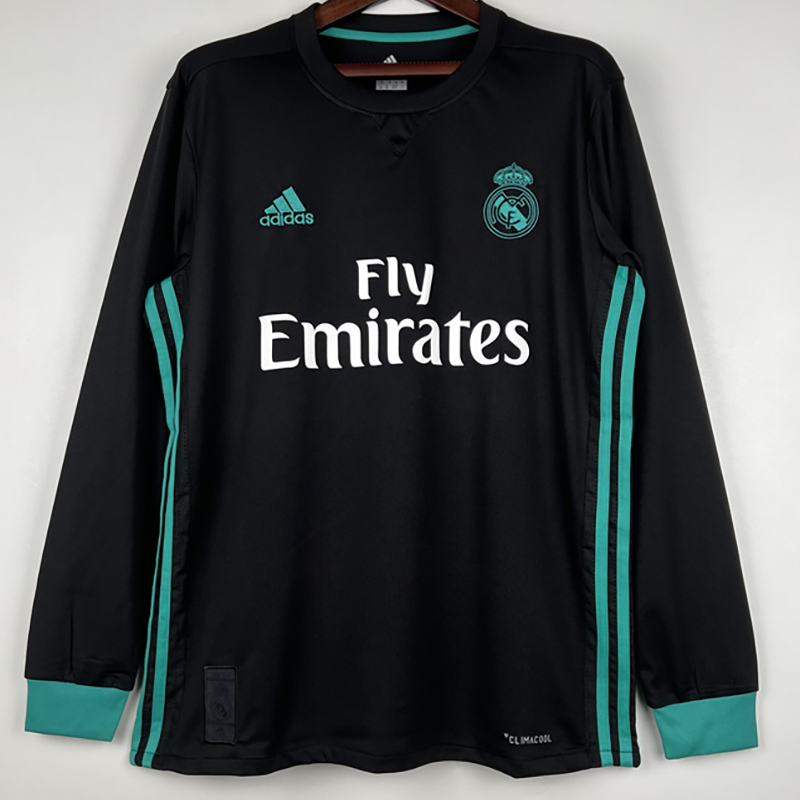 2017-2018 RMA Away Long Sleeve Retro Soccer Jer...