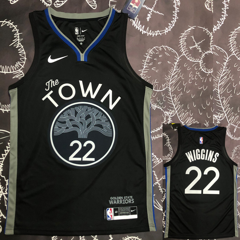 2020 Warriors WIGGINS #22 Black Grey Top Qualit...