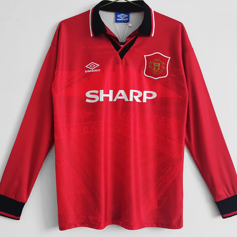 1994-1996 Man Utd Home Long sleeve Retro soccer...