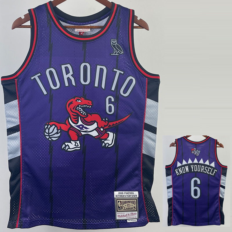 Raptors KNOW YOURSELF #6 Purple Retro Top Quali...