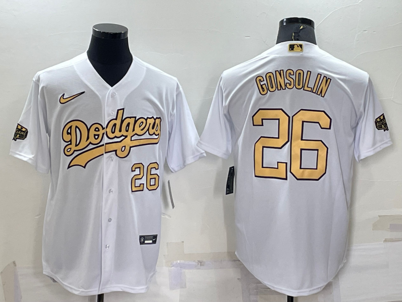 2022 Men's Los Angeles Dodgers GONSOLIN 26 white MLB Jersey